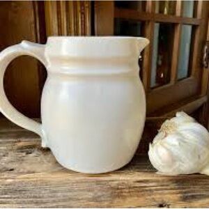 Vintage McCoy Off white matte pitcher vase farmhouse